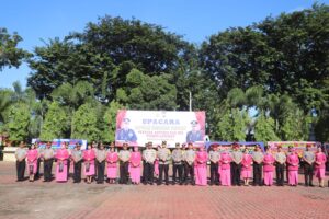 Awali Tahun 2025, Kapolres Langkat Pimpin Upacara Kenaikan Pangkat Personel