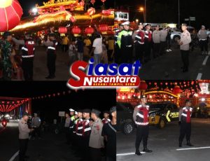 Personel Gabungan Polres Belitung dan Polsek Sijuk Amankan Perayaan Cap Go Meh 2025 di Kelenteng Hok Tek Che