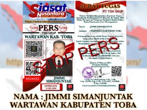 STOP PERS Wartawan Siasat Nusantara Kabupaten Toba