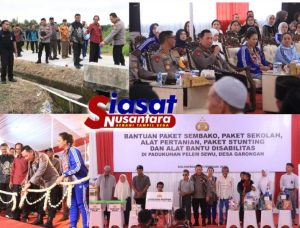 Kapolri Resmikan Pengerasan Jalan dan Saluran Irigasi serta Serahkan Bantuan Sosial di Desa Garongan