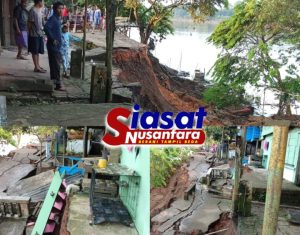 Akibat Derasnya Aliran Sungai Musi dan Curah Hujan Tinggi, 9 Rumah di Jalan Raya Lama Terancam Amblas Longsor ke Sungai