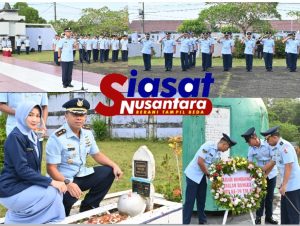 Dalam Rangka HUT ke-79 TNI AU, Lanud H. AS Hanandjoeddin Gelar Ziarah di TMP Tumbang Ganti