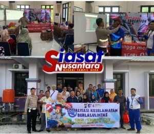 Pentingnya Tertib Berlalu Lintas, Sat Lantas Polres Belitung Laksanakan Sosialisasi UU Lalu Lintas di Desa Aik Rayak