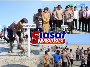 Kapolda Babel Tanam Mangrove di Pantai Teluk Belanga, Wujudkan Ketahanan Bumi Serumpun Sebalai