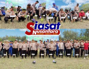 Peduli Lingkungan, Polres Belitung Tanam 300 Pohon Bakau di Gusung Bugis