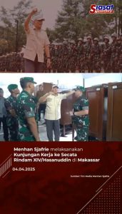 Menhan Sjafrie Lakukan Kunjungan Kerja ke Secata Rindam XIV/Hasanuddin