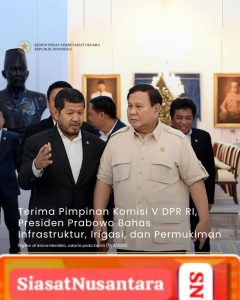 Presiden Prabowo Terima Pimpinan Komisi V DPR RI, Bahas Infrastruktur hingga Ketahanan Pangan