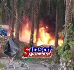 Kebakaran Diduga Sumur Minyak Ilegal di Keluang Kembali Terjadi, Aparat Masih Bungkam