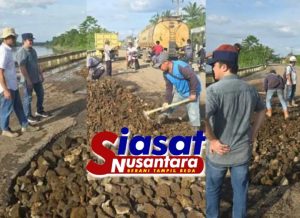 Pemerintah Kecamatan Babat Toman Tanggap Perbaiki Jalan Berlobang di Desa Sugiwaras