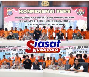 Wakapolda Dir Reskrimum dan Jajaran Polda Riau Pimpin Konferensi Pers, Tim RAGA Ungkap Kasus Premanisme