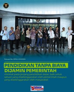 MK Putuskan Pemerintah Harus Jamin Wajib Belajar Gratis di Pendidikan Dasar