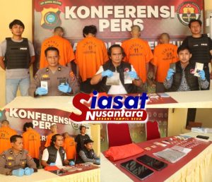 Satresnarkoba Polres Belitung Gelar Press Release Penangkapan Empat Pelaku Narkotika Jenis Sabu