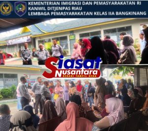 Larangan Bawa Barang Terlarang ke Dalam Lapas, KA.KPLP dan Kasi Kamtib Lapas Kelas IIA Bangkinang Beri Sosialisasi Kepada Pengunjung