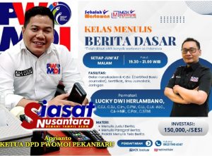 Perkumpulan Wartawan Media Online Indonesia (PWMOI) Kota Pekanbaru, Berikan Sekolah Gratis Wartawan Bersama MZK Institute
