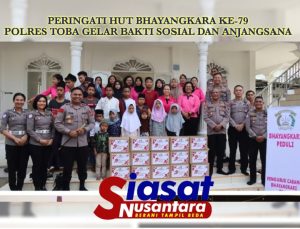 Peringati HUT Bhayangkara ke 79, Polres Toba Gelar Bakti Sosial dan Anjangsana ke Panti TV Asuhan Karya Hepata