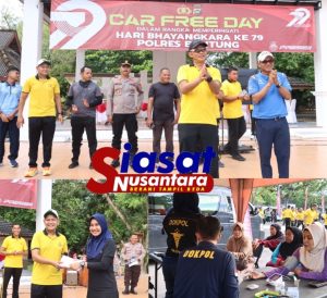 Ribuan Warga Padati CFD Pantai Wisata Tanjungpendam, Sambut HUT Bhayangkara ke-79 Dengan Tema Polri Untuk Masyarakat