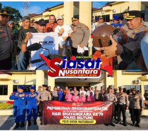 Polres Belitung Gelar Kegiatan Sosial Bagikan 100 Paket Bingkisan dan Helm Gratis, Sambut Hari Bhayangkara ke-79