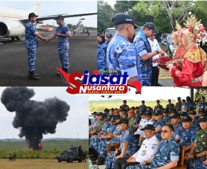 Danlanud H.AS Hanandjoeddin Sambut Kasau dalam Rangka Latihan Jalak Sakti dan Hardha Marutha I di Belitung