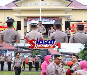 Kapolres Belitung Pimpin Upacara Kenaikan Pangkat Pengabdian Personel Polres Belitung, Wujud Apresiasi atas Dedikasi dan Loyalitas