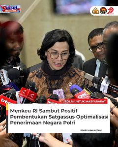 Sri Mulyani Sambut Positif Pembentukan Satgassus Polri untuk Dukung Penerimaan Negara