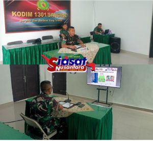 Penting Program Kerja, Dandim 1301/Sangihe Bersama PasiTer Laksanakan Vicon Rapat Evaluasi Bidan Teritorial Semester 1 Tahun 2025