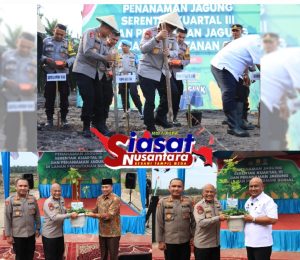 Wakapolda Riau Pimpin Penanaman Jagung Serentak Kuartal III dan Penanaman Jagung di Lahan Perhutanan Sosial Kabupaten Siak