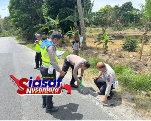 Unit Laka Lantas Polres Toba Lakukan Olah TKP Laka Lantas Roda Empat, Akibat Korban Kendaraan Roda Dua Meninggal Dunia