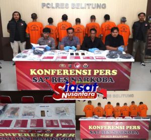 Satresnarkoba Polres Belitung Berhasil Ungkap 12 Tersangka Penyalahgunaan Narkotika Jenis Sabu Selama Periode Juni-Juli 2025