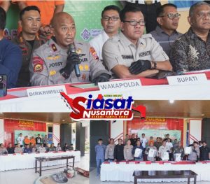 Konferensi Pers Operasi PETI 2025 di Polres Kuansing, Wakapolda Riau: 24 Unit Rakit PETI Berhasil Dimusnahkan di Beberapa Titik Rawan
