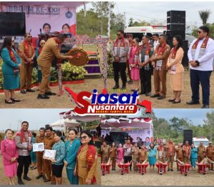 Kapolres Toba Bersama Ketua Bhayangkari Hadiri Bulan Bakti Gotong Royong Masyarakat Ke-22 dan Puncak HKG PKK Ke-53