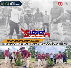 Manfaatkan Lahan Kosong, Lapas Bangkinang Latih Warga Binaan Budidaya Kelapa Sawit