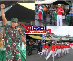 Dandim 1301/Sangihe Bersama Ketua Persit dan Forkompinda Meriahkan HUT RI ke-80 Tahun, Berikan Yel-Yel Penyemangat Lomba Gerak Jalan Tingkat SD, SMP, Umum