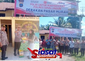 Penuhi Kebutuhan Pokok Masyarakat, Polres Simalungun Didampingi Polsek Perdagangan Laksanakan Kegiatan Pasar Murah Beras SPHP