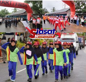 Semarak Peringatan HUT RI ke-80 dalam Gerak Jalan Tepat Waktu SD, SMP/MTs se Beltim, Meriah