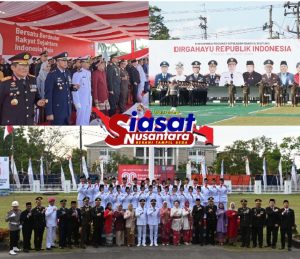 Sinergi TNI AU dan Forkopimda, Danlanud H.AS Hanandjoeddin Hadiri Upacara Penurunan Bendera HUT ke-80 RI di Babel