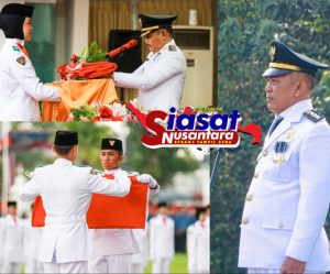Wakil Bupati Muba Kyai Rohman Pimpin Upacara Penurunan Bendera Merah Putih Peringatan HUT RI ke-80 Berlangsung Khidmat