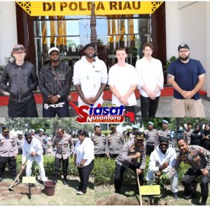 Sebelum Kembali ke AS, Melly Mike Ikut Green Policing Tanam Pohon di  Polda Riau Terobosan Dalam Lindungi Bumi