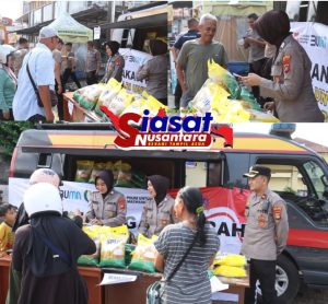 Polres Belitung Gelar Gerakan Pangan Murah, 2 Ton Beras SPHP Ludes Terjual