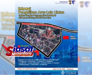 Akan Terjadi Aksi Demo Penyampaian Pendapat di Kantor DPRD Riau, Satlantas Polresta Pekanbaru Tutup Jalan Sudirman