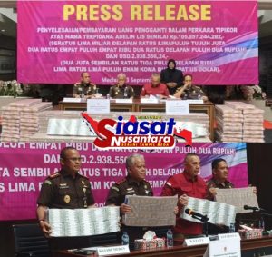 Kajati Sumut Terima Pengembalian Uang Pengganti Kerugian Negara Rp119,8 Miliar dan US$ 2,938 Juta dari Terpidana Adelin Lis