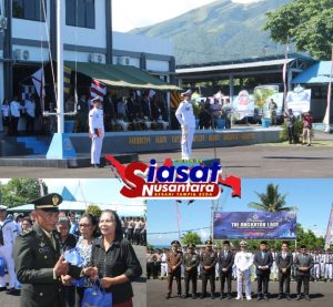 Dandim1301/Sangihe Diwakili Danramil 1301-05/Tahuna Hadiri Upacara HUT TNI Angkatan Laut ke 80 di Lanal Tahuna