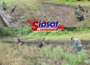 Tingkatkan Swasembada Pangan Nasional, Koramil 1301-08/Tabteng bersama Poktan Komedi Laksanakan Pembukaan Lahan Sawah