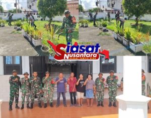Laksanakan Karya Bakti, Kodim 1301/Sangihe di Wilayah Koramil 1301-02/Siau Semangat Gotong Royong Sambut Hut TNI Ke-80