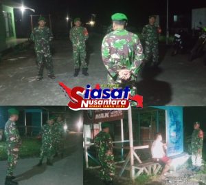 Koramil 1301-09/Tabsel Gelar Patroli Siskamling bersama Anggota dan Masyarakat, Antisipasi Gangguan Keamanan
