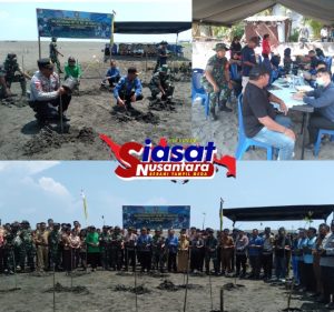 Cegah Abrasi Laut, Kodim 1301/Sangihe Bersama Masyarakat Kampung Laksanakan Penanaman Mangrove