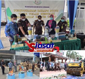 Ribuan Barang Bukti Dimusnahkan, Kejari Kota Semarang Blender Narkoba, Hancurkan Miras dan Bakar Rokok Ilegal Sekaligus