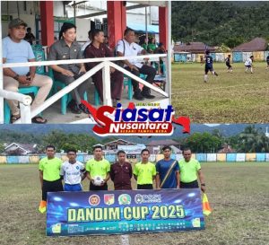 Porprov Sangihe FC Taklukkan Devamos FC 3-0 di Lapangan Gesit Tahuna Dalam Laga Dandim Cup 2025