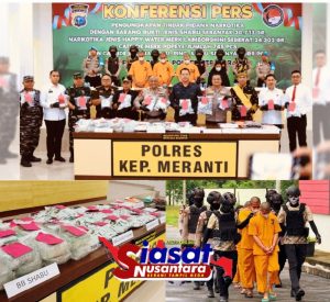 Wakapolda Riau Bersama Polres Meranti, Gagalkan Peredaran Narkotika Internasional dalam Press Conference