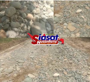 Pengadaan Batu Alam Rehabilitasi Jalan PTP IV regional 2 kebun Bah Jambi Diduga Tidak Standar, Batu Ukuran Mangga jadi Semangka