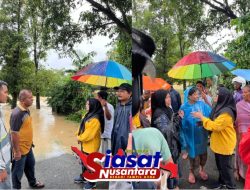 Ketua DPRD Kota Binjai Hj. K Gusuartini br Surbakti dan Ketua Komisi B DPRD Fraksi Golkar Salurkan Bantuan kepada Korban Banjir